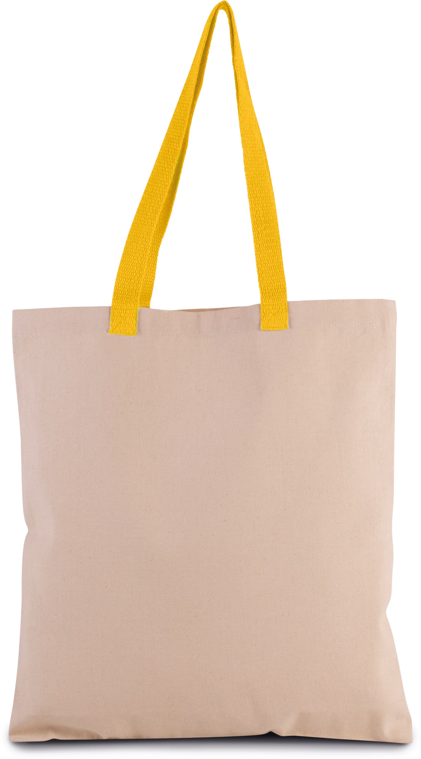 Canvas shopper met gekleurde hengsels